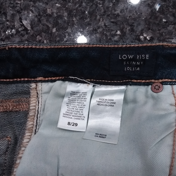 Womens Lucky Brand Jeans size 16 mid waist unhemmed at 27 Low Rise Lolita Skinny - Picture 12 of 14